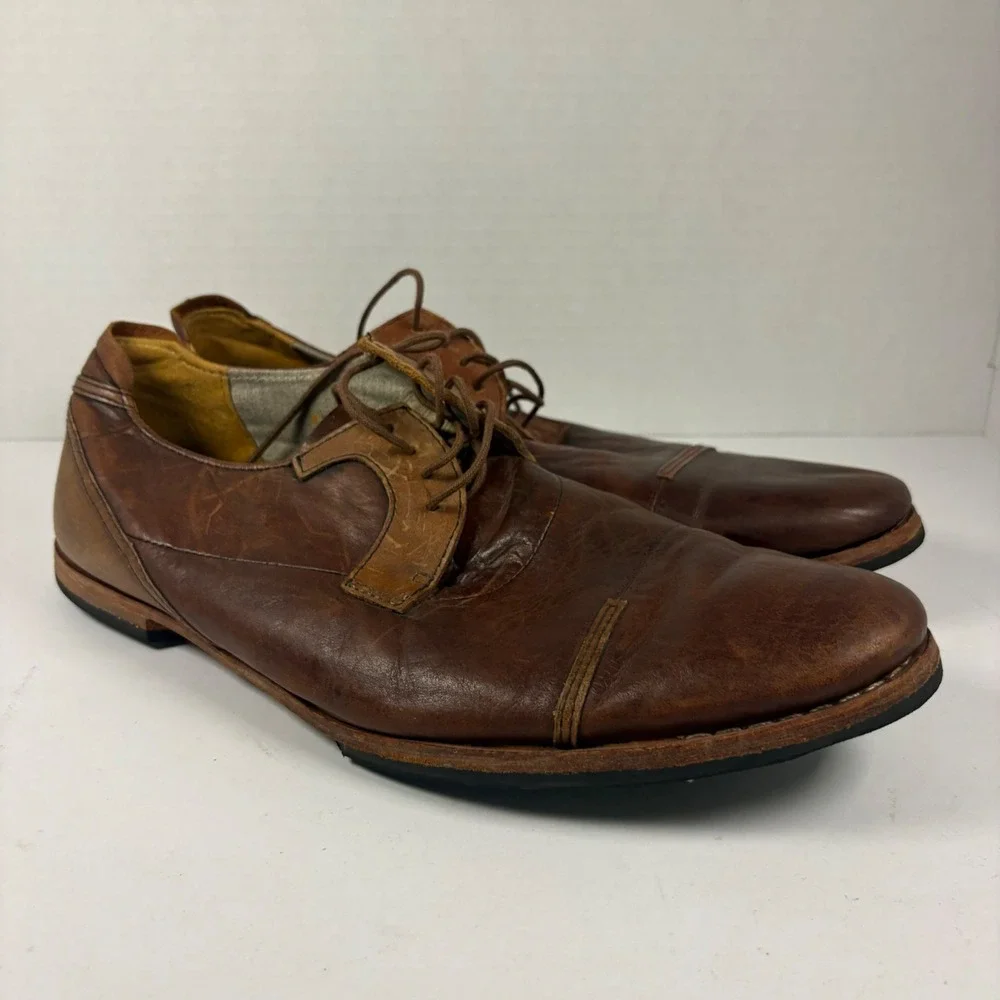 Timberland Boot Company Oxford Mens 11 Brown Leather Cap Toe Lace Up Dress Shoes